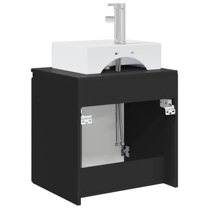 vidaXL Wall-Mounted Sink Vanity Black 49.5 x 41 x 62.5 cm