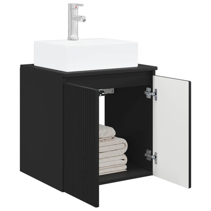 vidaXL Wall-Mounted Sink Vanity Black 49.5 x 41 x 62.5 cm