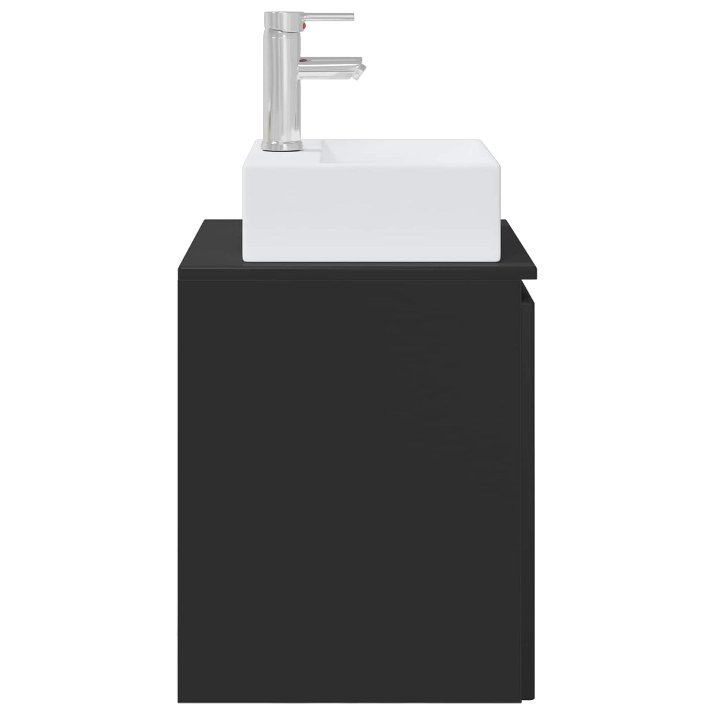 vidaXL Wall-Mounted Sink Vanity Black 49.5 x 41 x 62.5 cm