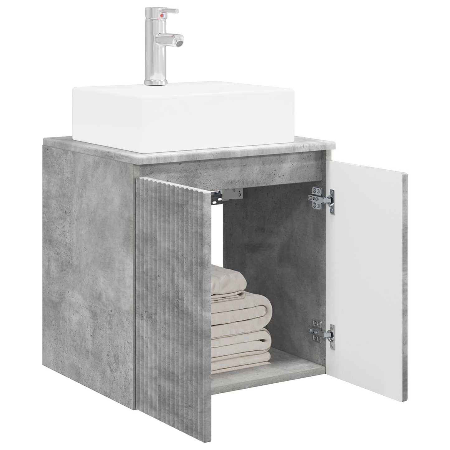 vidaXL Wall-Mounted Sink Vanity Concrete Grey 49.5 x 41 x 62.5 cm