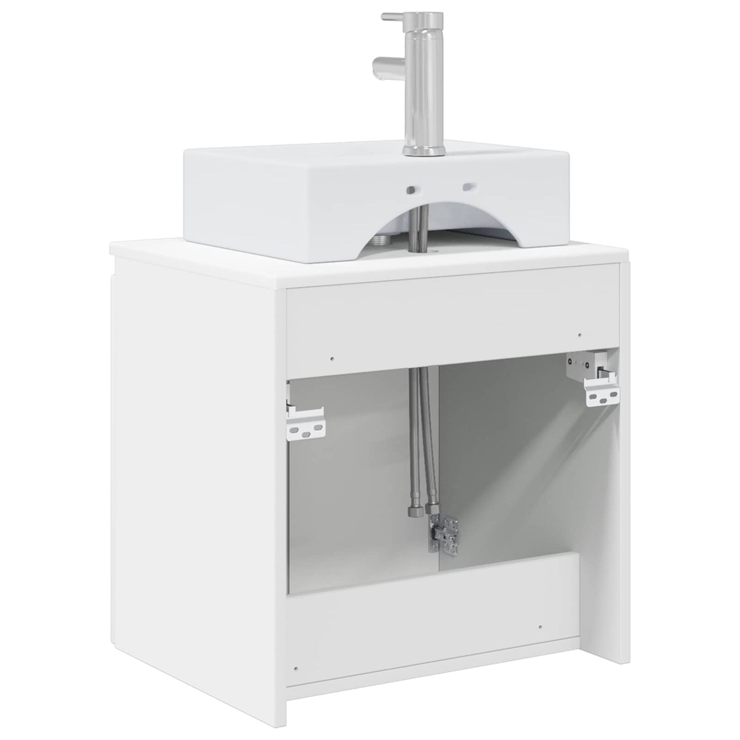vidaXL Wall-Mounted Sink Vanity High Gloss White 49.5 x 41 x 62.5 cm