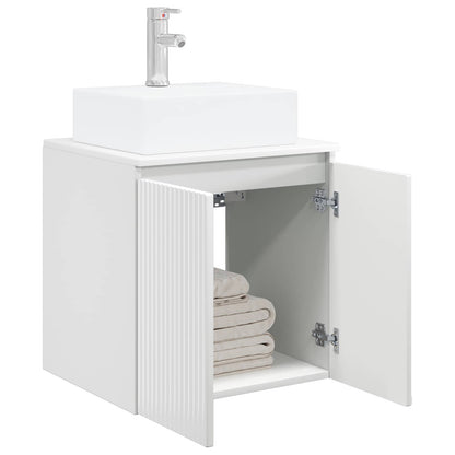 vidaXL Wall-Mounted Sink Vanity High Gloss White 49.5 x 41 x 62.5 cm