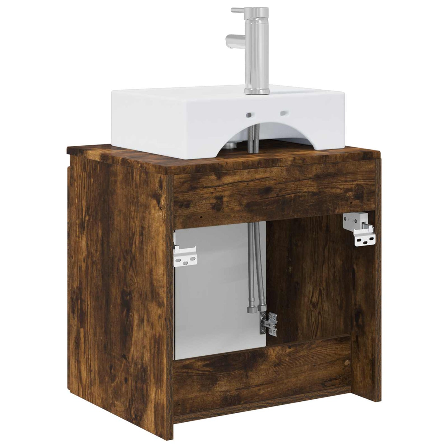 vidaXL Wall-Mounted Sink Vanity Smoked Oak 49.5 x 41 x 62.5 cm