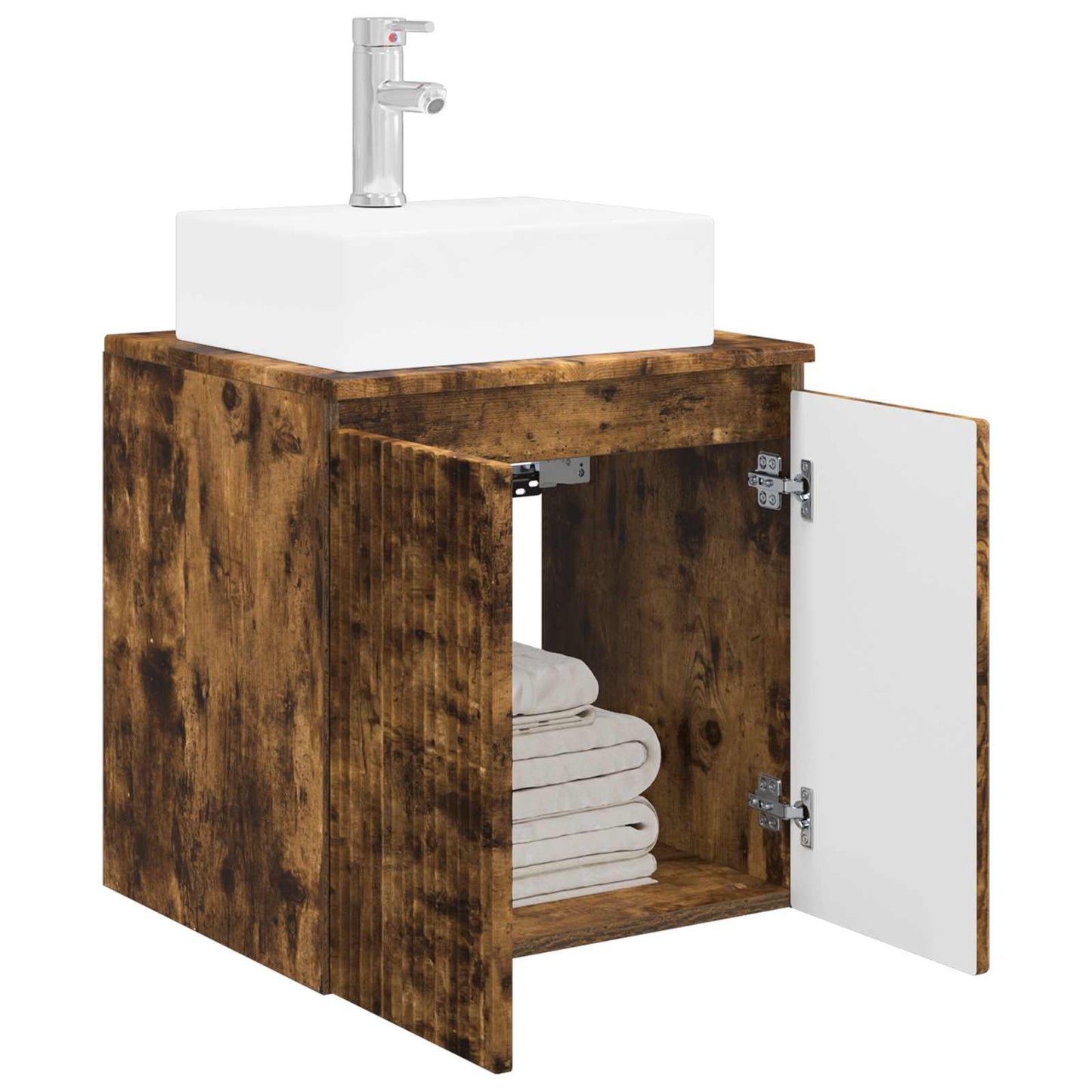vidaXL Wall-Mounted Sink Vanity Smoked Oak 49.5 x 41 x 62.5 cm