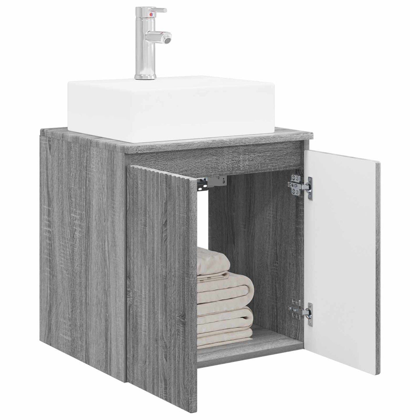 vidaXL Wall-Mounted Sink Vanity Grey Sonoma 49.5 x 41 x 62.5 cm