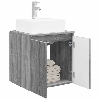 vidaXL Wall-Mounted Sink Vanity Grey Sonoma 49.5 x 41 x 62.5 cm