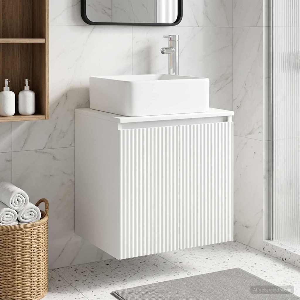 vidaXL Wall-Mounted Sink Vanity White 53 x 35 x 63 cm Engineered Wood