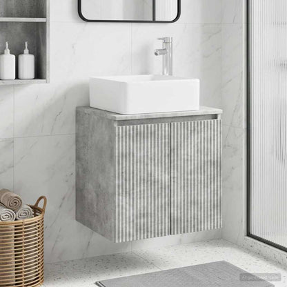 vidaXL Wall-Mounted Sink Vanity Concrete Grey 53 x 35 x 63 cm