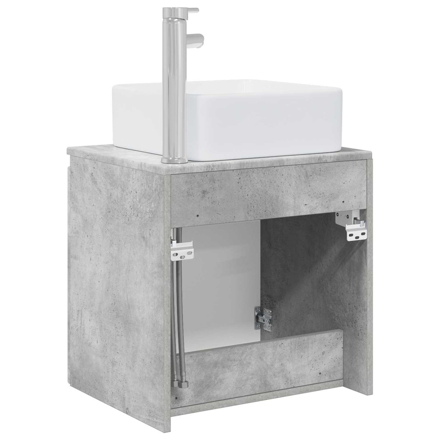 vidaXL Wall-Mounted Sink Vanity Concrete Grey 53 x 35 x 63 cm