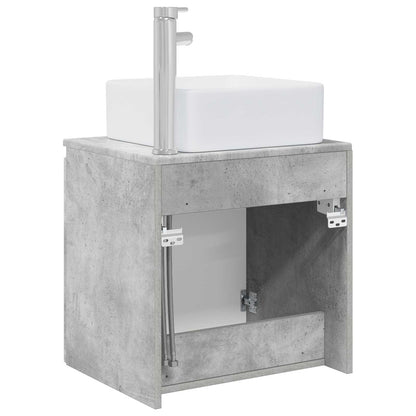 vidaXL Wall-Mounted Sink Vanity Concrete Grey 53 x 35 x 63 cm