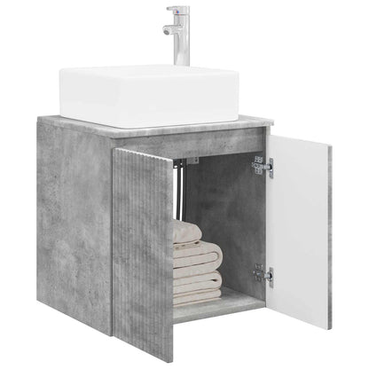 vidaXL Wall-Mounted Sink Vanity Concrete Grey 53 x 35 x 63 cm