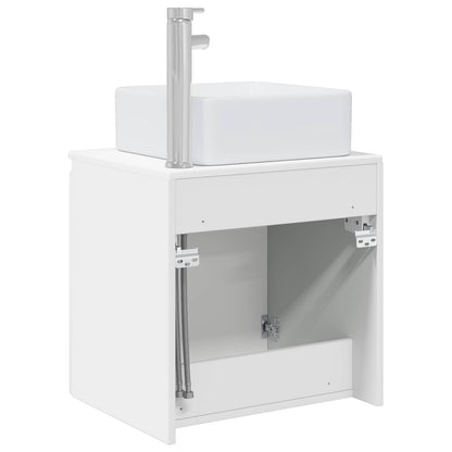 vidaXL Wall-Mounted Sink Vanity High Gloss White 53 x 35 x 63 cm