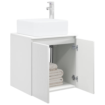 vidaXL Wall-Mounted Sink Vanity High Gloss White 53 x 35 x 63 cm