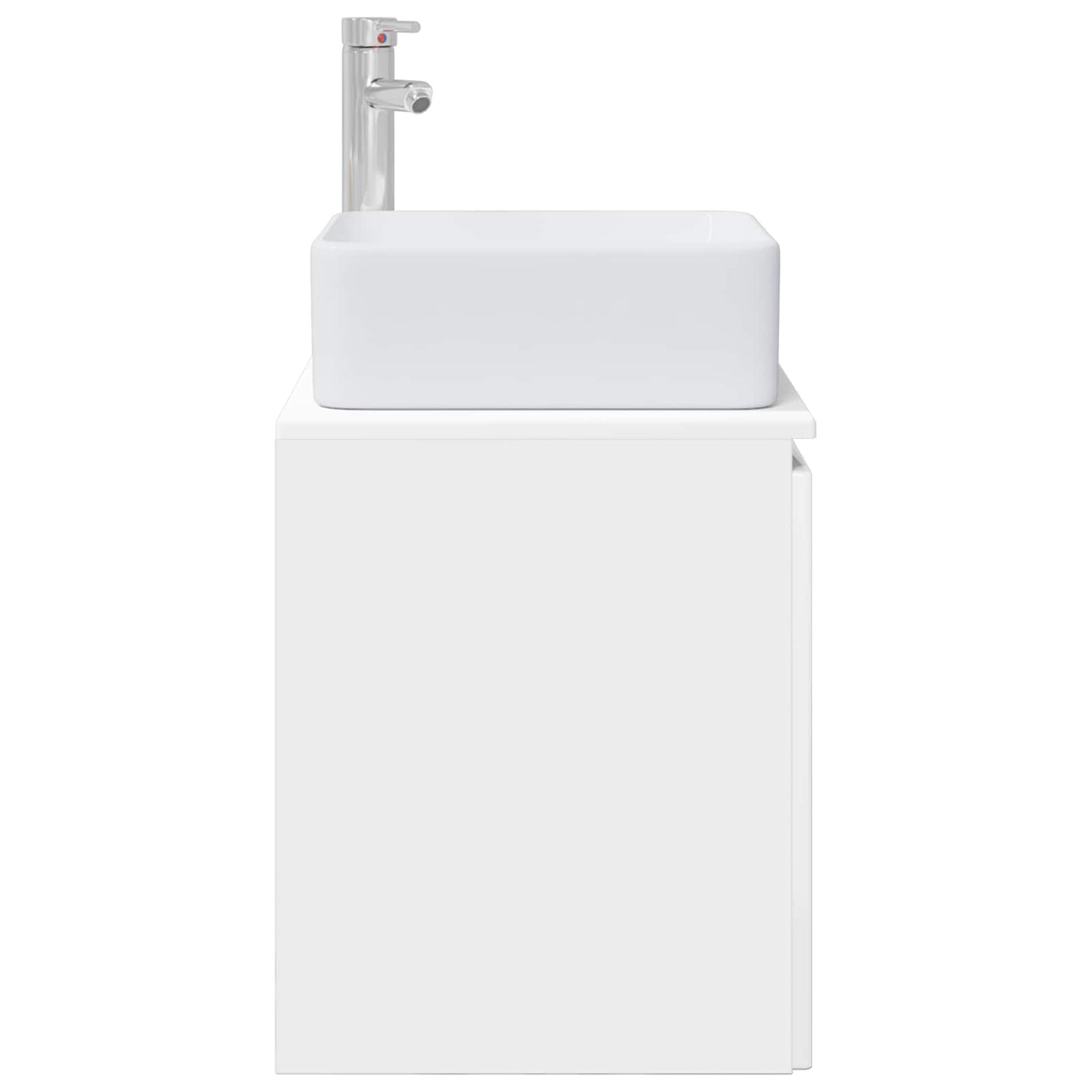 vidaXL Wall-Mounted Sink Vanity High Gloss White 53 x 35 x 63 cm