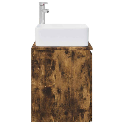 vidaXL Wall-Mounted Sink Vanity Smoked Oak 53 x 35 x 63 cm