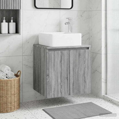 vidaXL Wall-Mounted Sink Vanity Grey Sonoma 53 x 35 x 63 cm