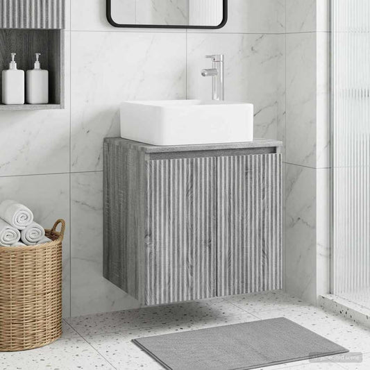 vidaXL Wall-Mounted Sink Vanity Grey Sonoma 53 x 35 x 63 cm