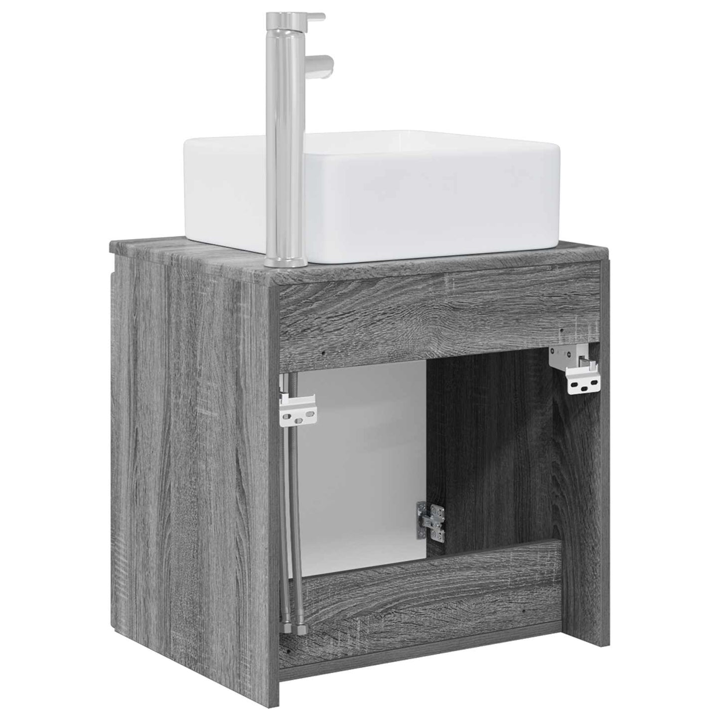 vidaXL Wall-Mounted Sink Vanity Grey Sonoma 53 x 35 x 63 cm