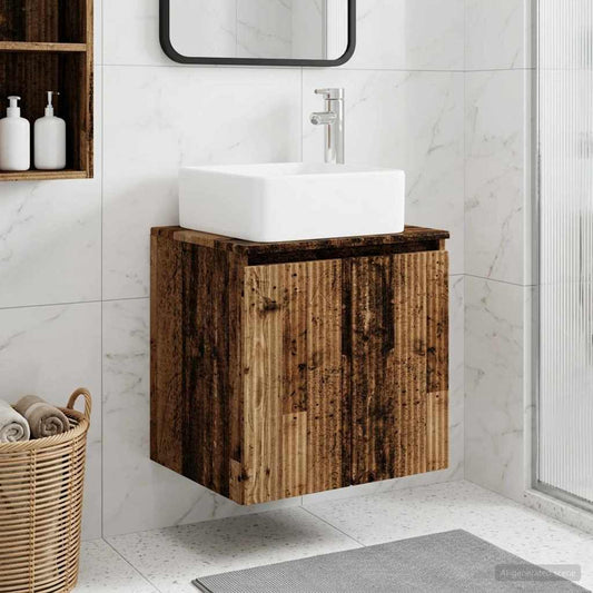 vidaXL Wall-Mounted Sink Vanity Old Wood 53 x 35 x 63 cm