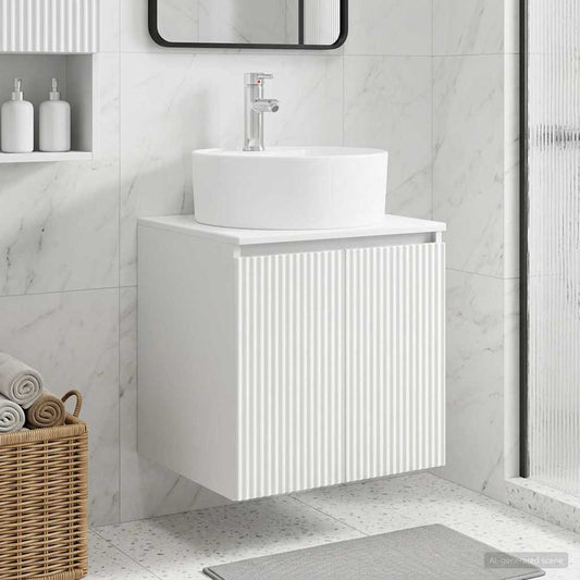 vidaXL Wall-Mounted Sink Vanity White 49.5 x 44.5 x 65 cm