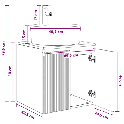 vidaXL Wall-Mounted Sink Vanity White 49.5 x 44.5 x 65 cm