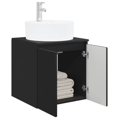 vidaXL Wall-Mounted Sink Vanity Black 49.5 x 44.5 x 65 cm