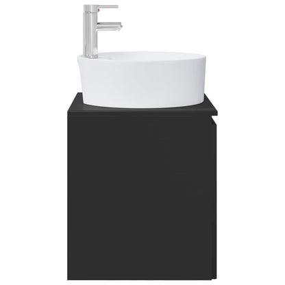 vidaXL Wall-Mounted Sink Vanity Black 49.5 x 44.5 x 65 cm