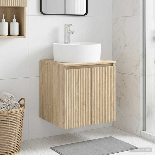 vidaXL Wall-Mounted Sink Vanity Sonoma Oak 49.5 x 44.5 x 65 cm