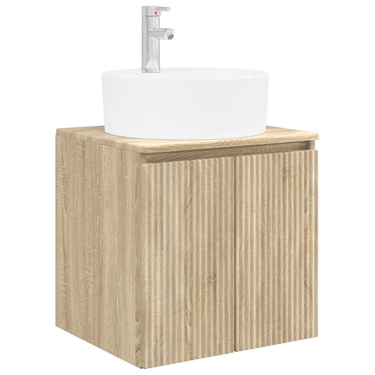 vidaXL Wall-Mounted Sink Vanity Sonoma Oak 49.5 x 44.5 x 65 cm