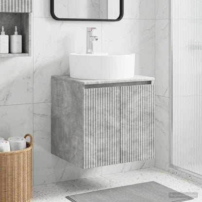 vidaXL Wall-Mounted Sink Vanity Concrete Grey 49.5 x 44.5 x 65 cm