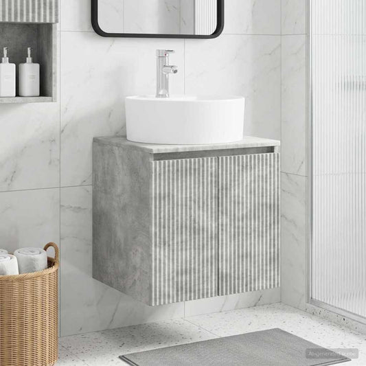 vidaXL Wall-Mounted Sink Vanity Concrete Grey 49.5 x 44.5 x 65 cm