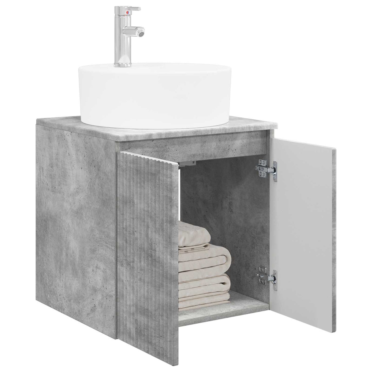 vidaXL Wall-Mounted Sink Vanity Concrete Grey 49.5 x 44.5 x 65 cm