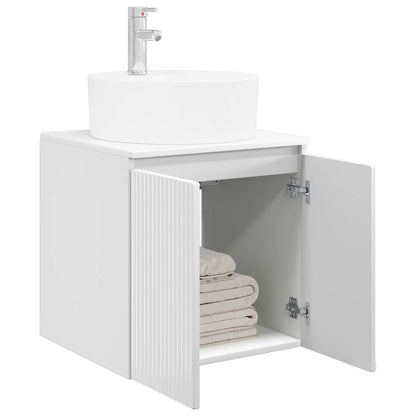 vidaXL Wall-Mounted Sink Vanity High Gloss White 49.5 x 44.5 x 65 cm