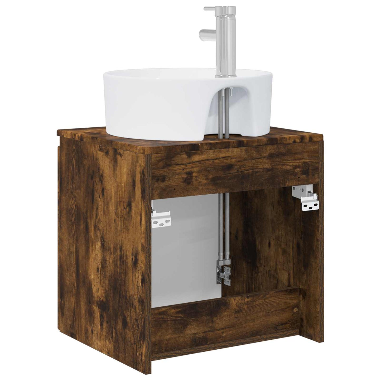vidaXL Wall-Mounted Sink Vanity Smoked Oak 49.5 x 44.5 x 65 cm