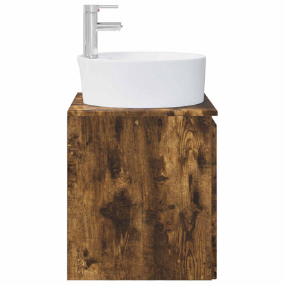vidaXL Wall-Mounted Sink Vanity Smoked Oak 49.5 x 44.5 x 65 cm