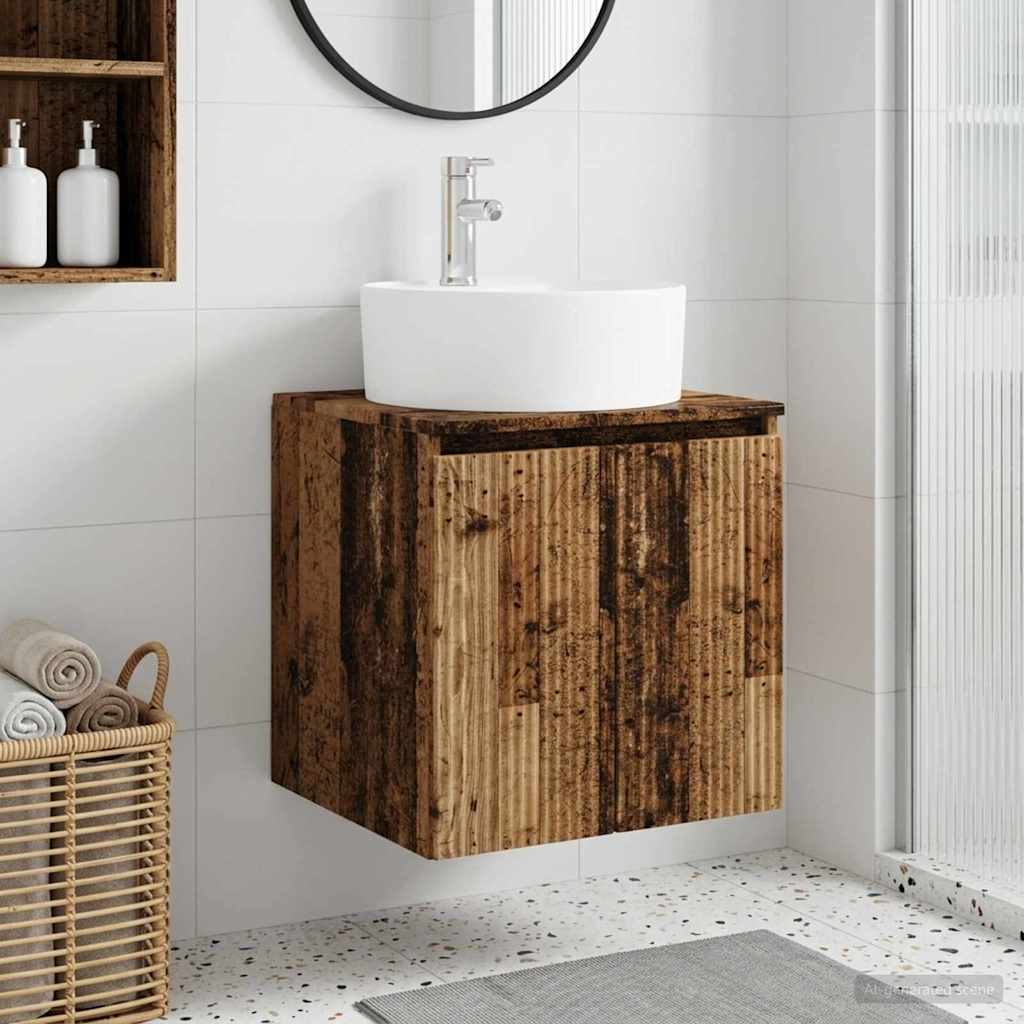 vidaXL Wall-Mounted Sink Vanity Old Wood 49.5 x 44.5 x 65 cm