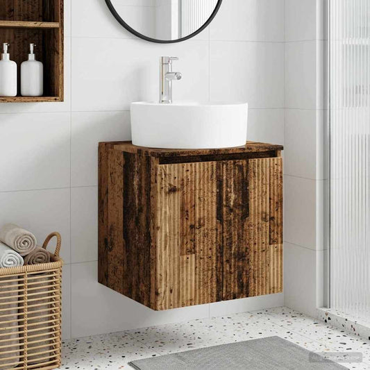 vidaXL Wall-Mounted Sink Vanity Old Wood 49.5 x 44.5 x 65 cm