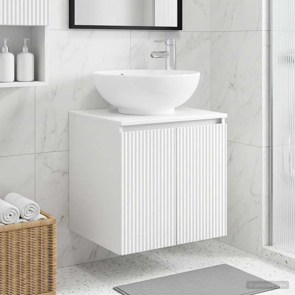 vidaXL Wall-Mounted Sink Vanity White 49.5 x 44.5 x 65 cm