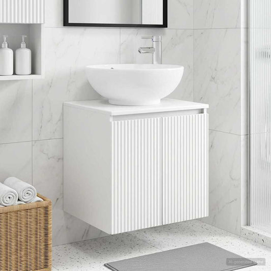 vidaXL Wall-Mounted Sink Vanity White 49.5 x 44.5 x 65 cm