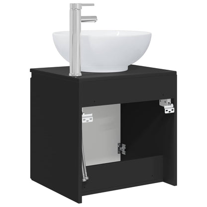 vidaXL Wall-Mounted Sink Vanity Black 49.5 x 44.5 x 65 cm