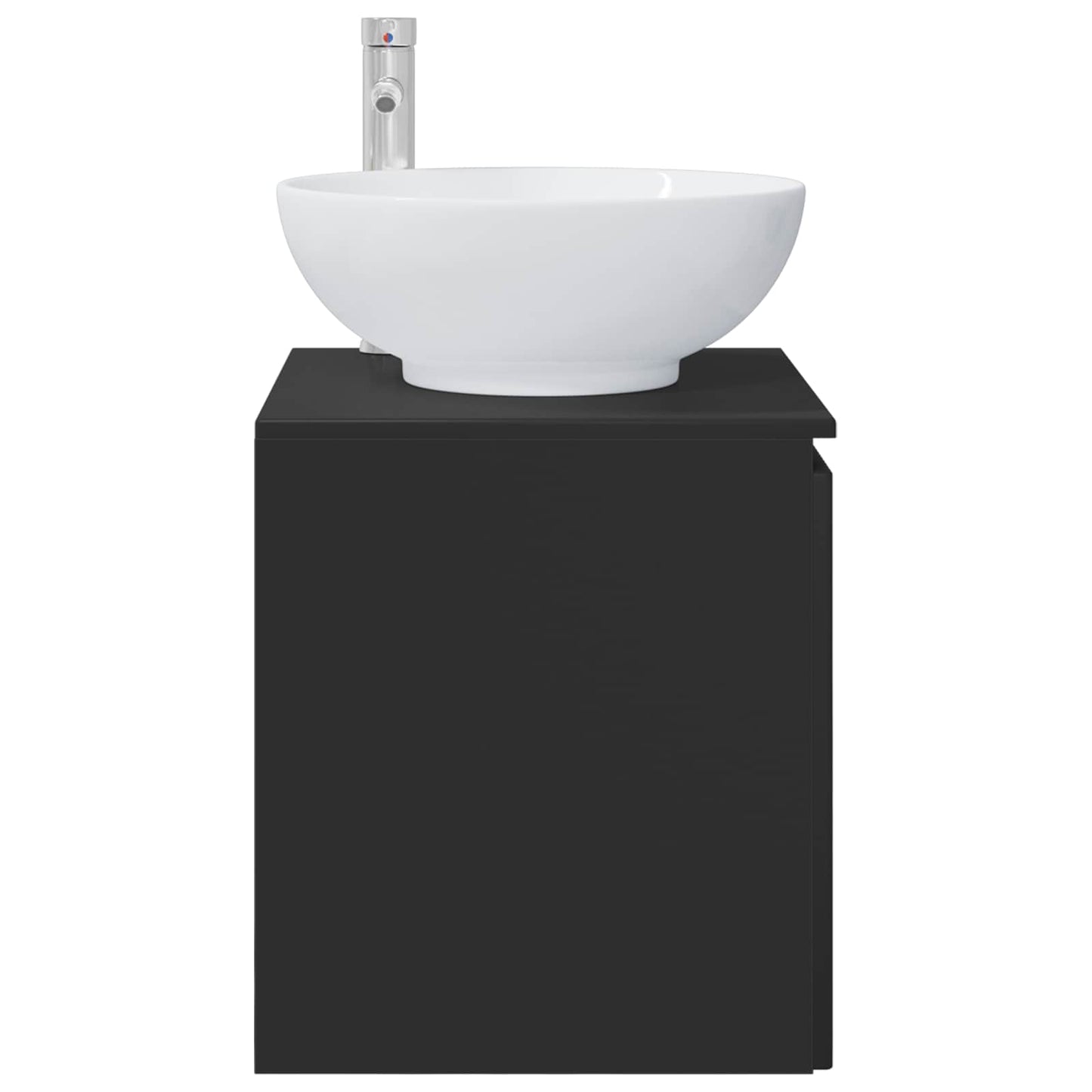 vidaXL Wall-Mounted Sink Vanity Black 49.5 x 44.5 x 65 cm
