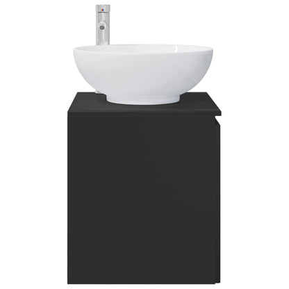 vidaXL Wall-Mounted Sink Vanity Black 49.5 x 44.5 x 65 cm