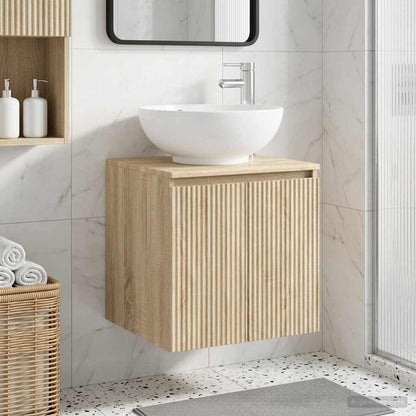 vidaXL Wall-Mounted Sink Vanity Sonoma Oak 49.5 x 44.5 x 65 cm