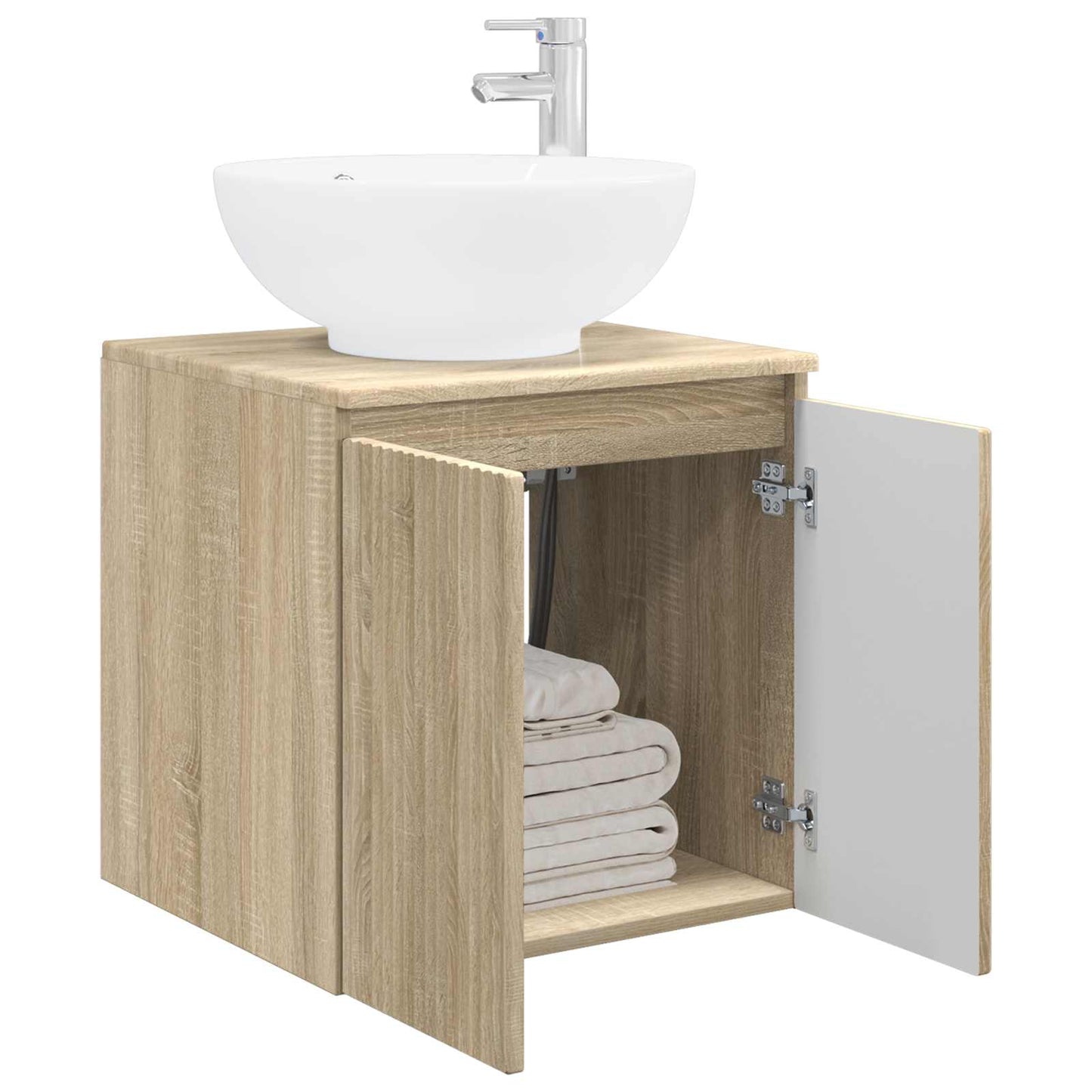 vidaXL Wall-Mounted Sink Vanity Sonoma Oak 49.5 x 44.5 x 65 cm
