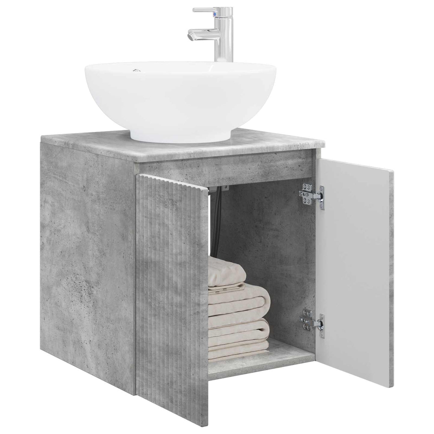 vidaXL Wall-Mounted Sink Vanity Concrete Grey 49.5 x 44.5 x 65 cm