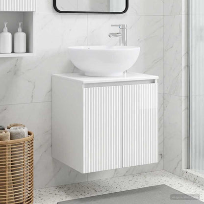 vidaXL Wall-Mounted Sink Vanity High Gloss White 49.5 x 44.5 x 65 cm