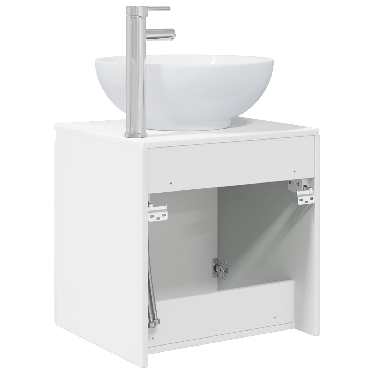 vidaXL Wall-Mounted Sink Vanity High Gloss White 49.5 x 44.5 x 65 cm
