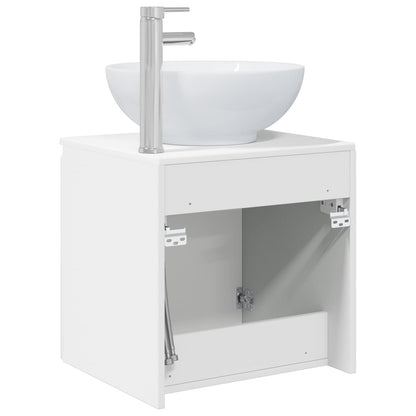 vidaXL Wall-Mounted Sink Vanity High Gloss White 49.5 x 44.5 x 65 cm