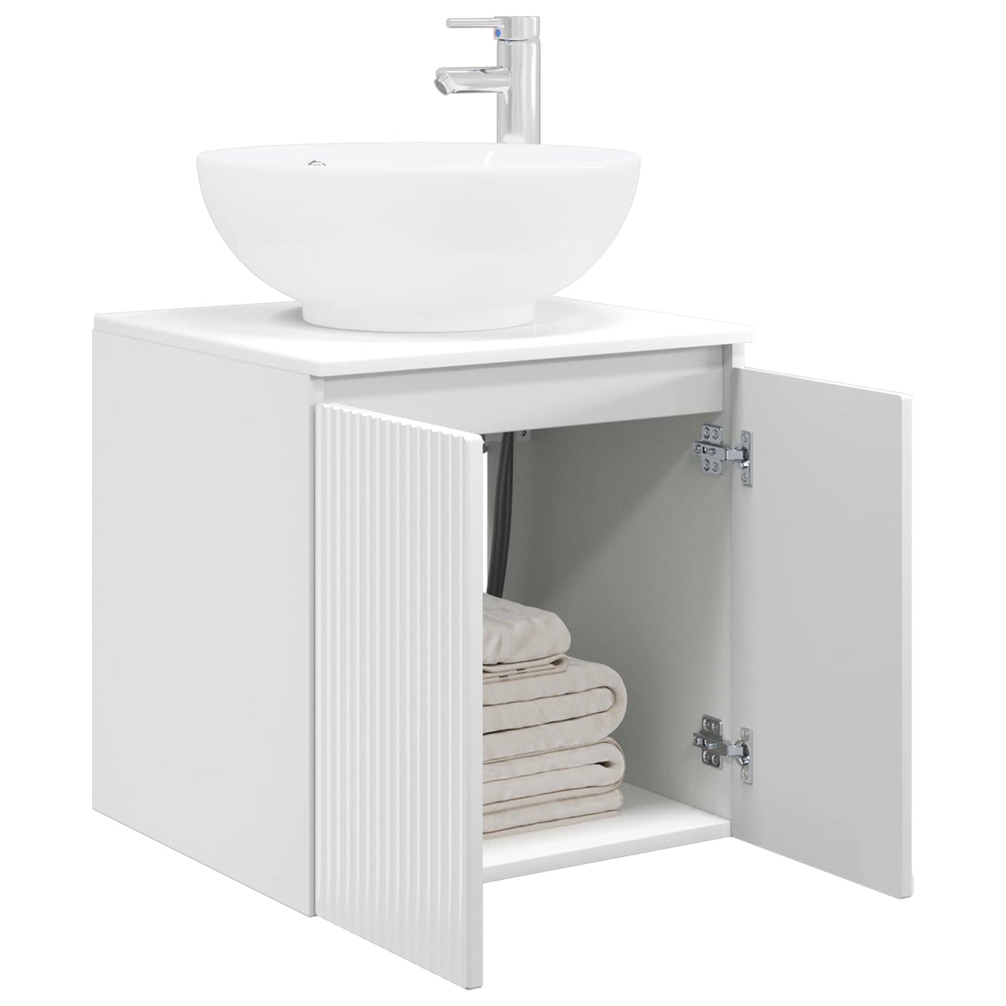 vidaXL Wall-Mounted Sink Vanity High Gloss White 49.5 x 44.5 x 65 cm