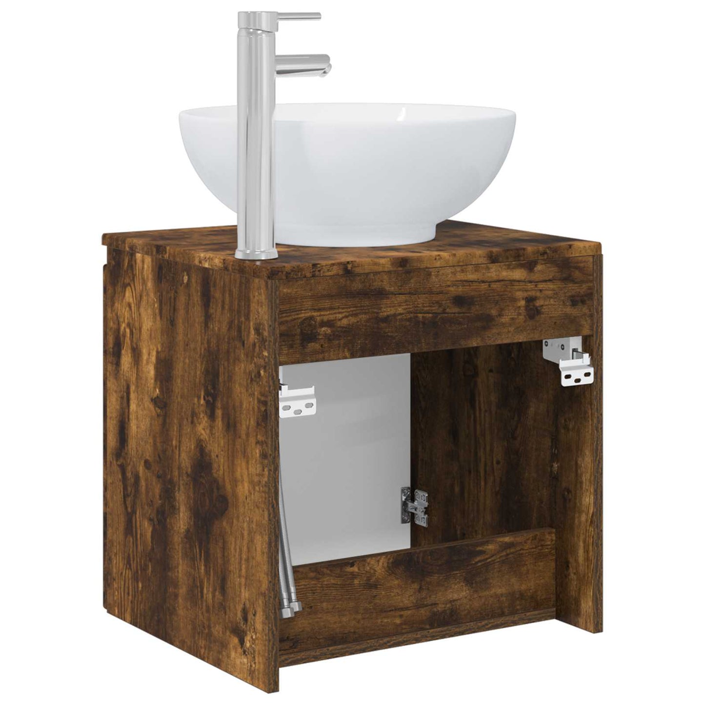 vidaXL Wall-Mounted Sink Vanity Smoked Oak 49.5 x 44.5 x 65 cm